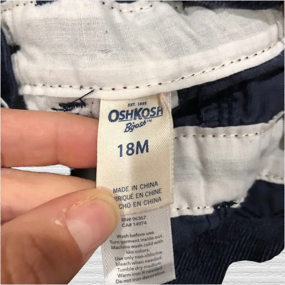 Oshkosh Overalls 18m Navy Corduroy Flower Pants